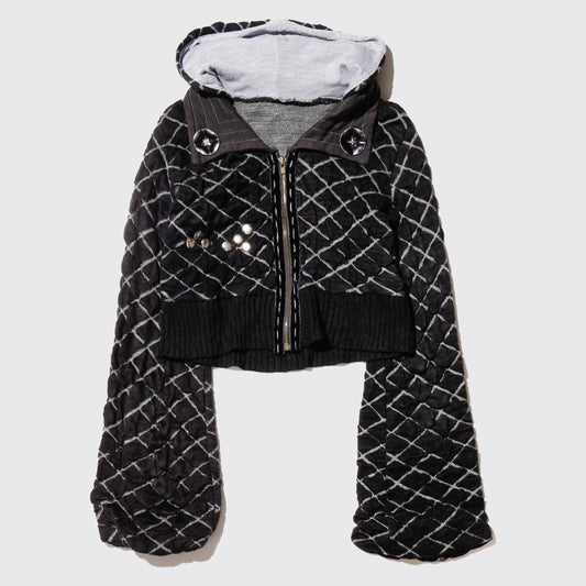 vintage hybrid cropped hoodie