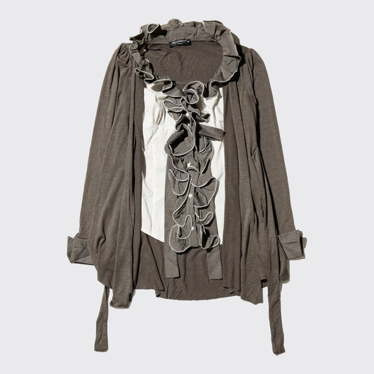 vintage euro hybrid ruffle dress shirt