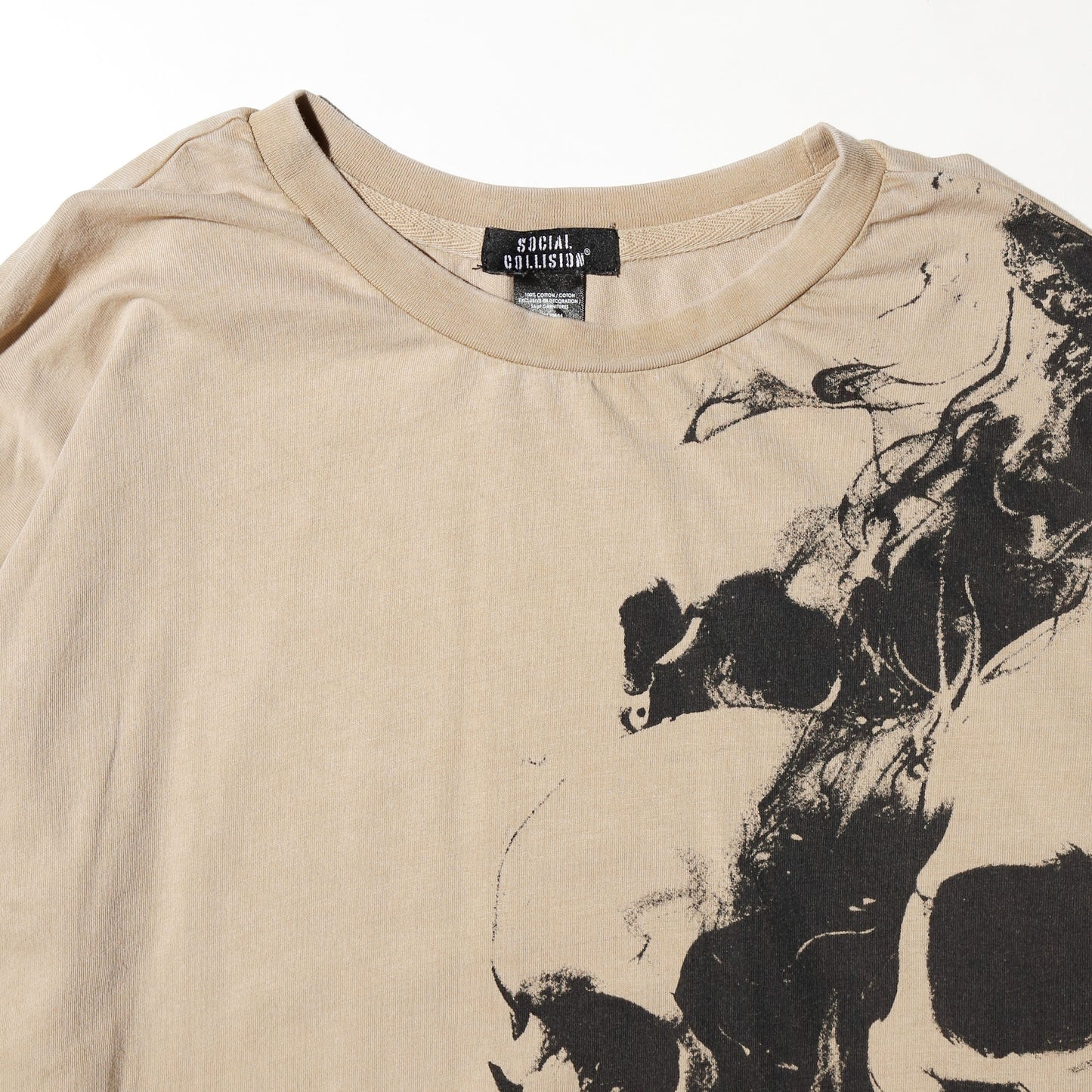 vintage layered skull l/s cut sew