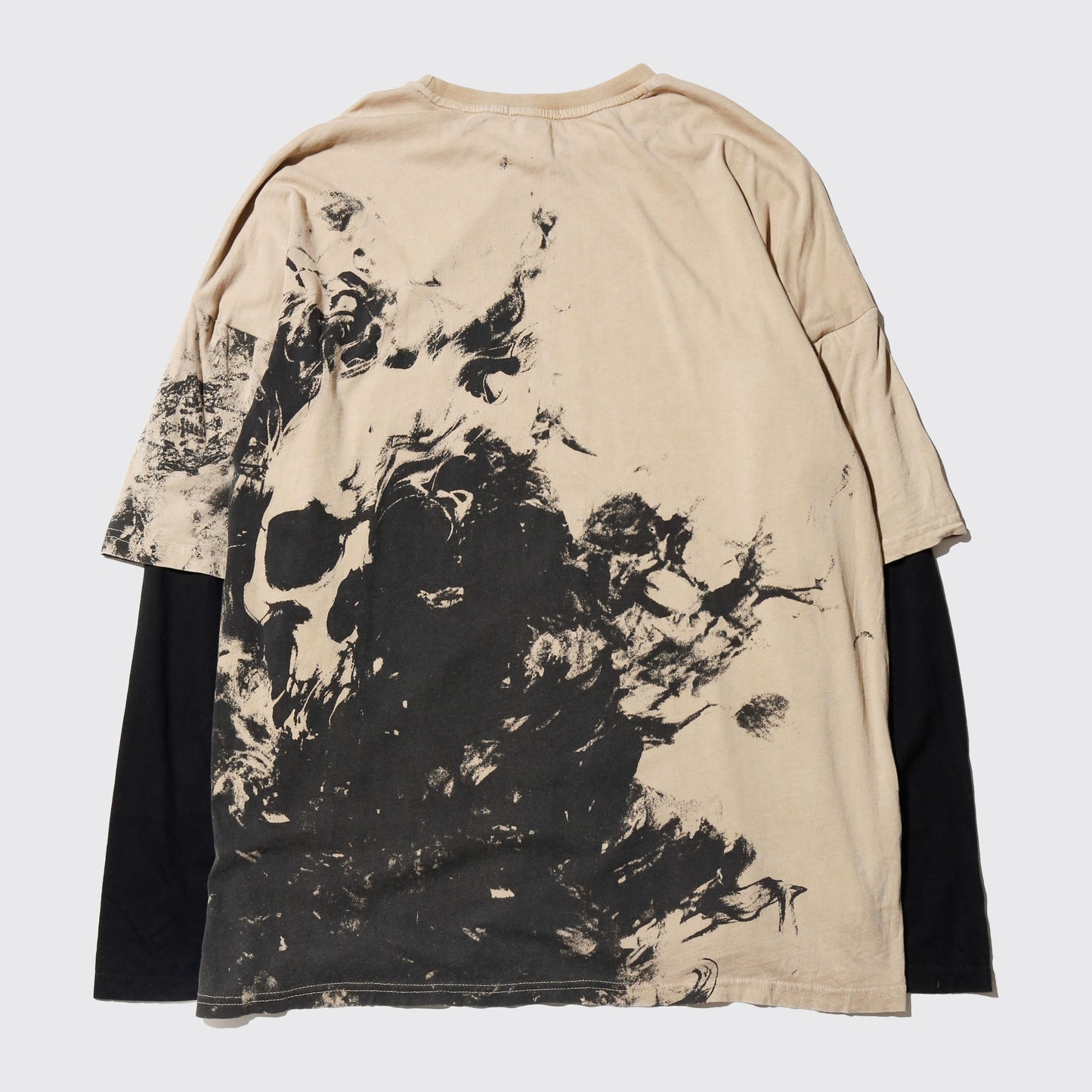 vintage layered skull l/s cut sew