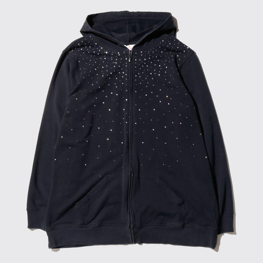 vintage shinny zip hoodie