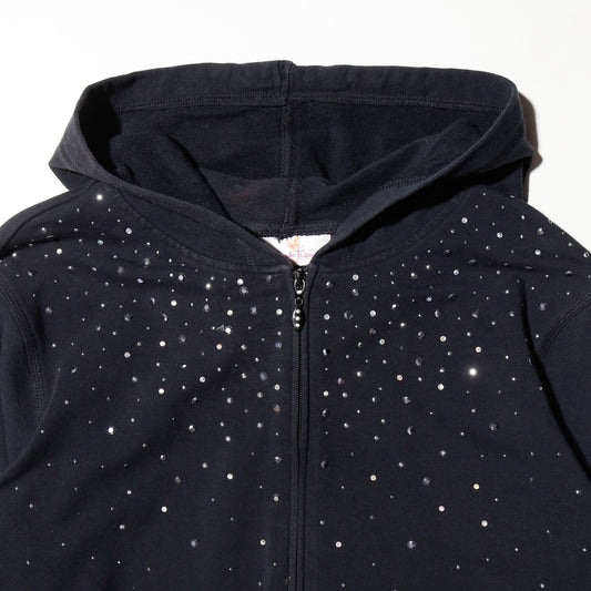 vintage shinny zip hoodie