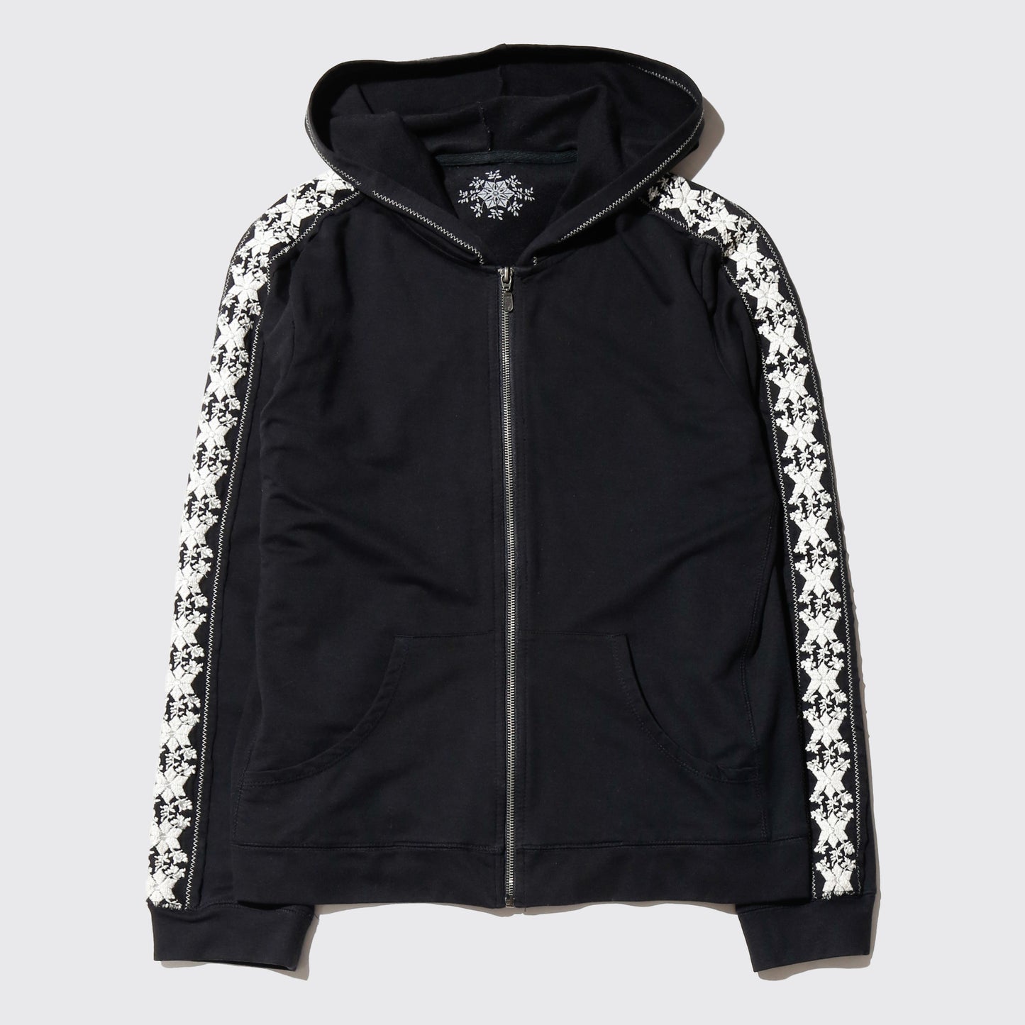 vintage snowflake broderied hoodie