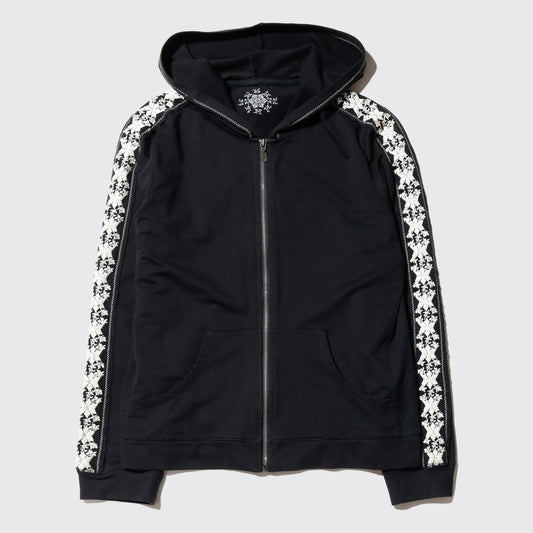 vintage snowflake broderied hoodie