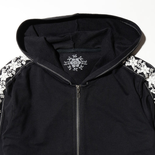 vintage snowflake broderied hoodie