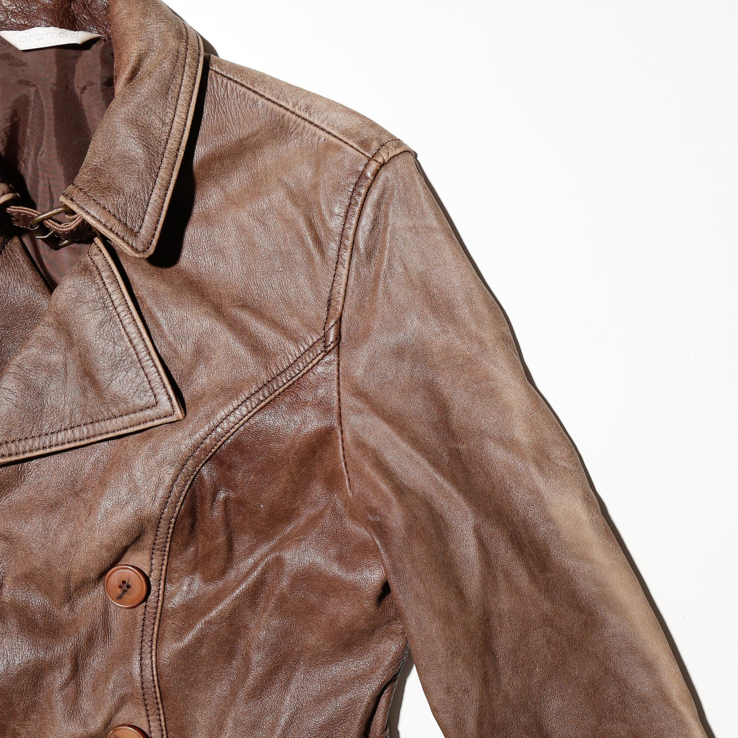 vintage short leather trench coat