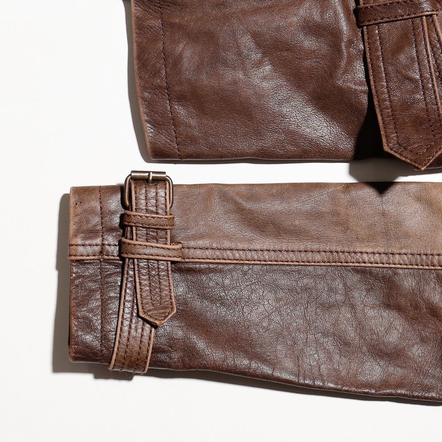 vintage short leather trench coat