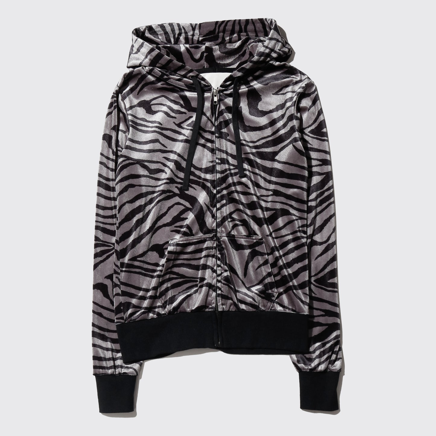 vintage zebra velour hoodie