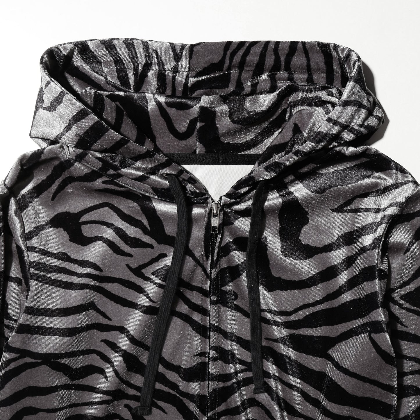 vintage zebra velour hoodie