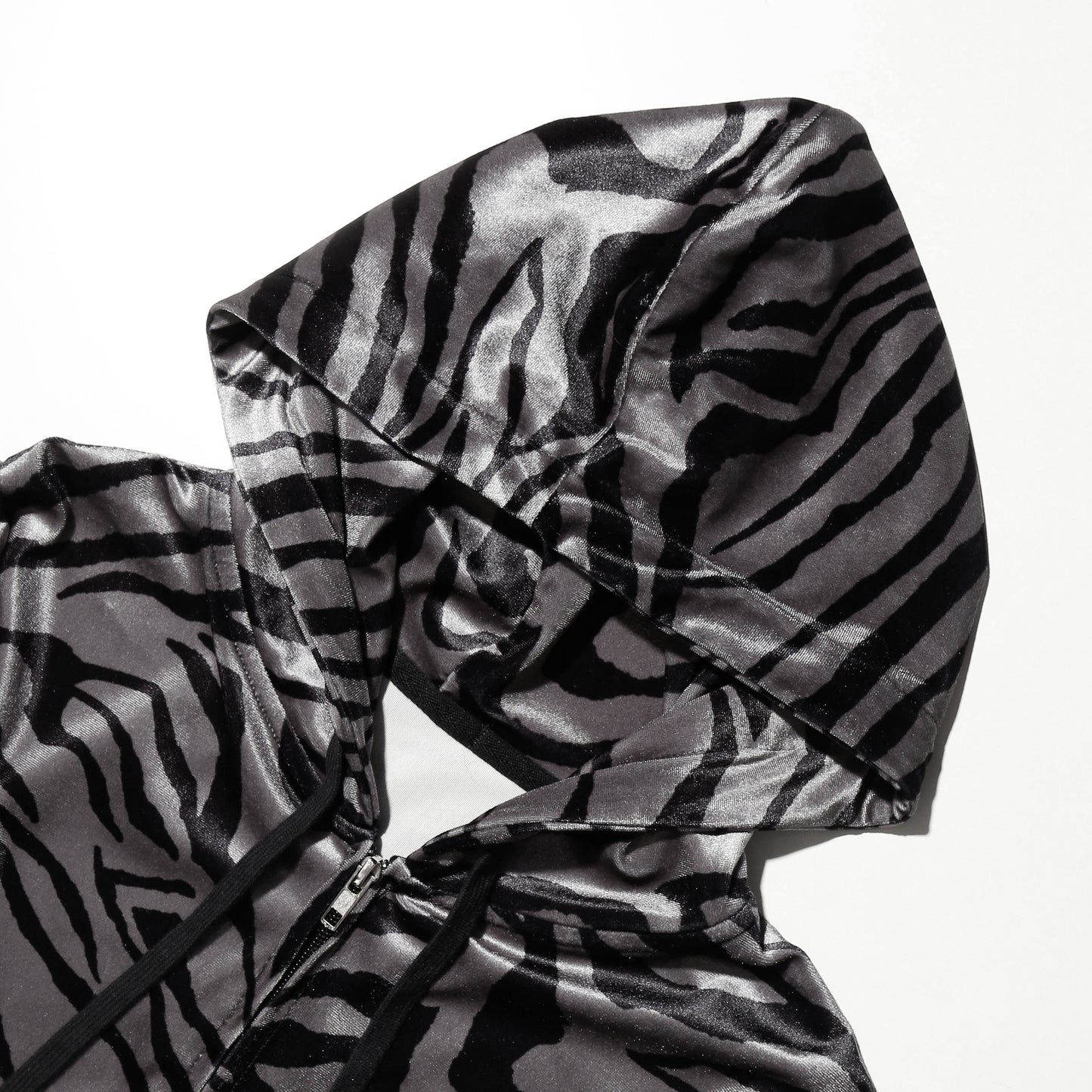vintage zebra velour hoodie