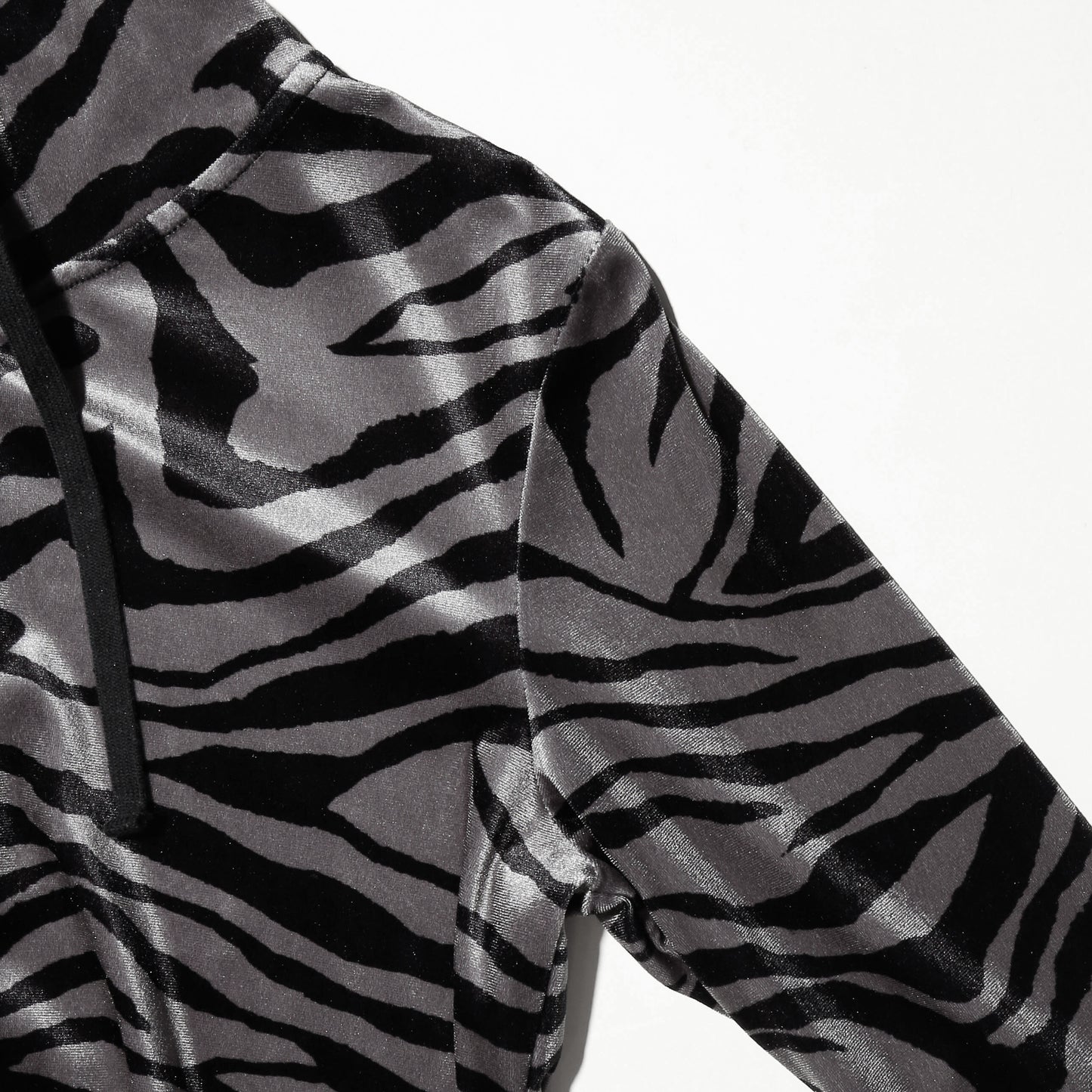 vintage zebra velour hoodie