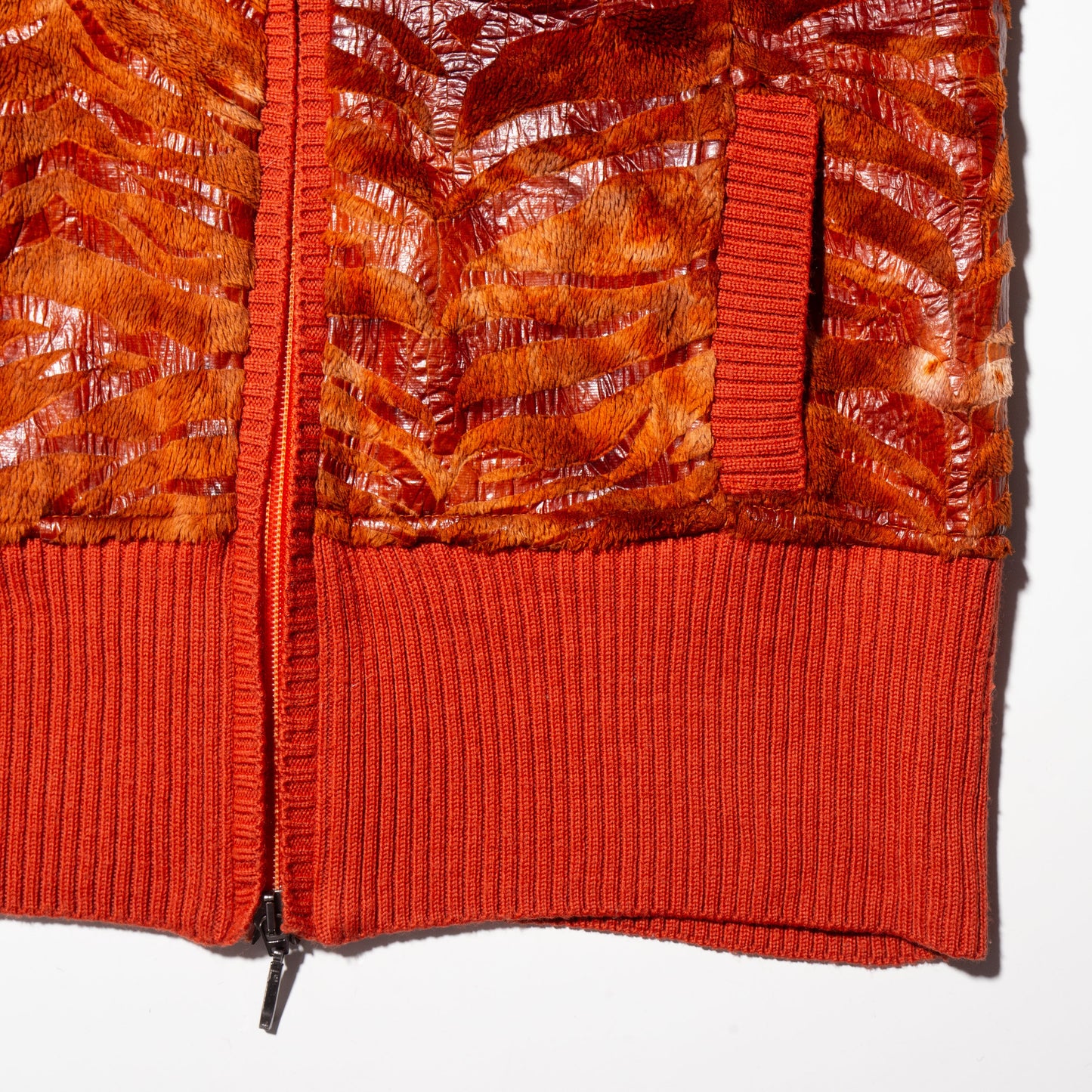 vintage animal combi knit jacket