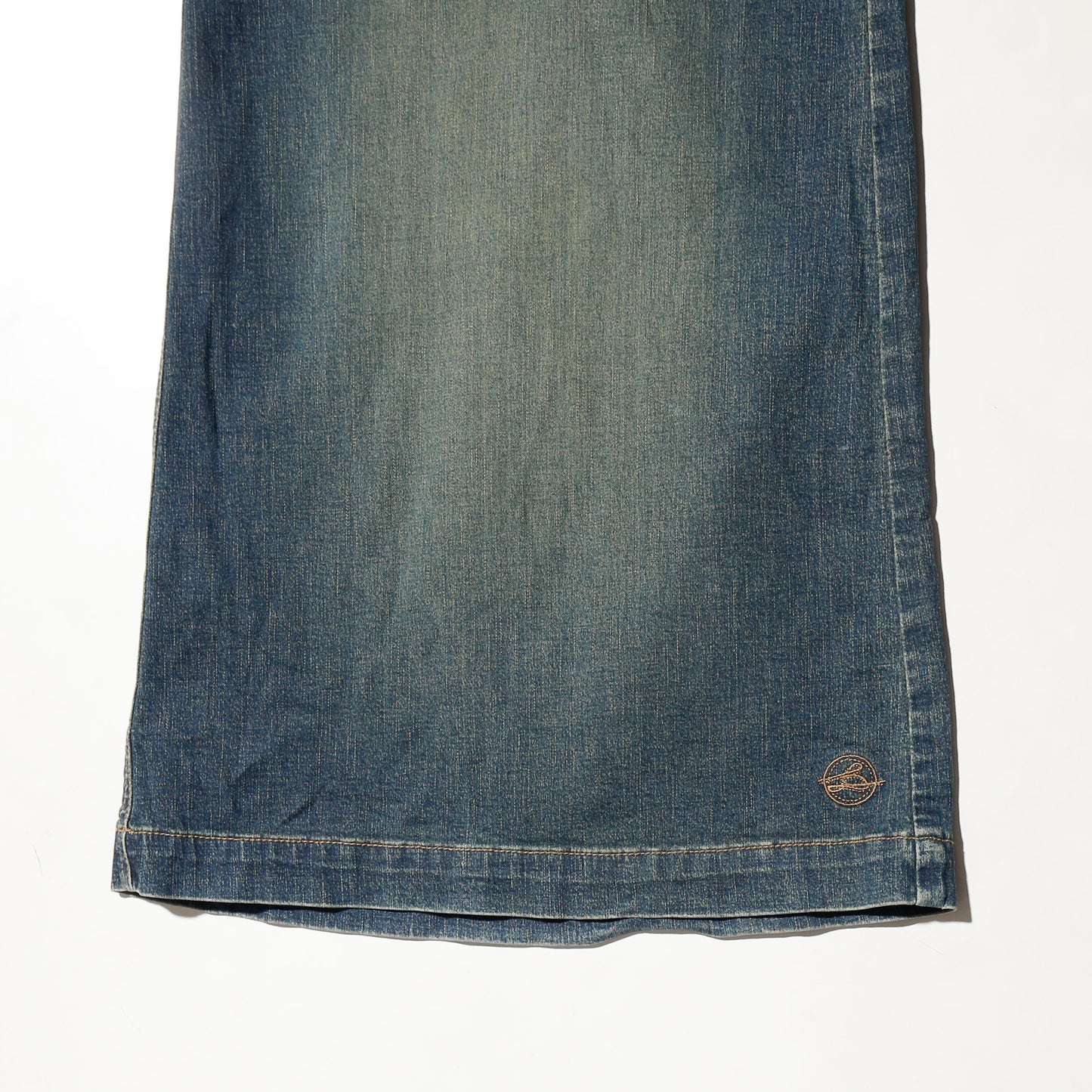vintage low rise faded wide leg jeans