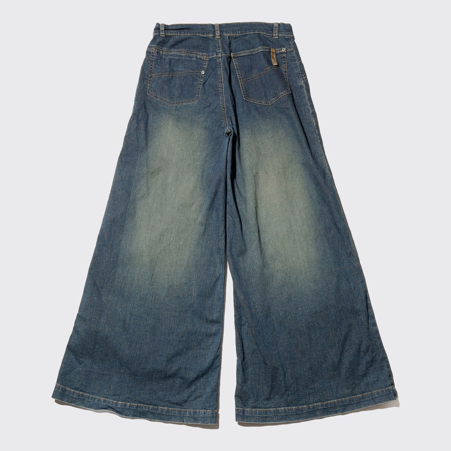 vintage low rise faded wide leg jeans