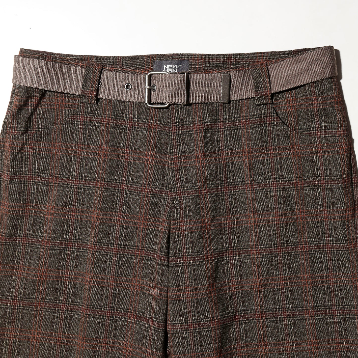vintage belted low rise glen check shorts