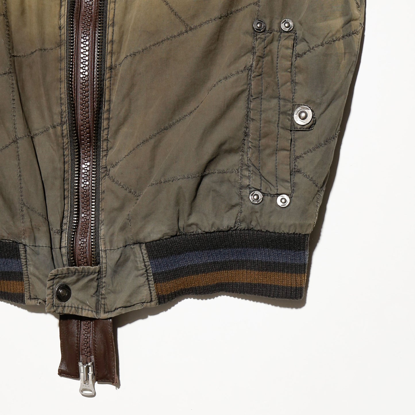 vintage repaired bomber jacket, with boa liner