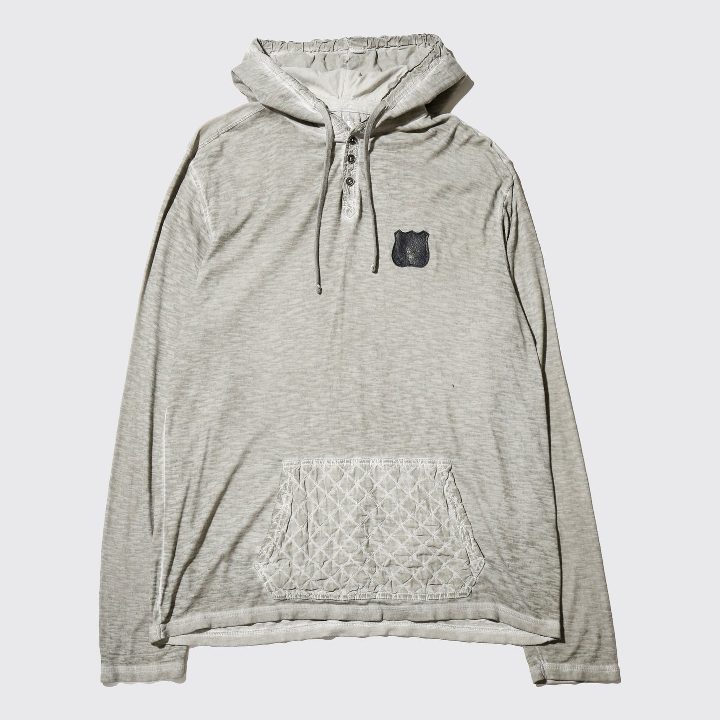 vintage emblem hooded cut sew