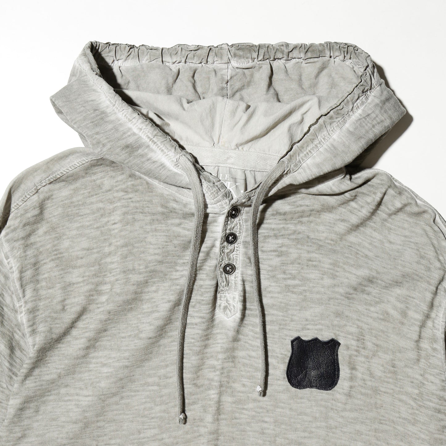 vintage emblem hooded cut sew