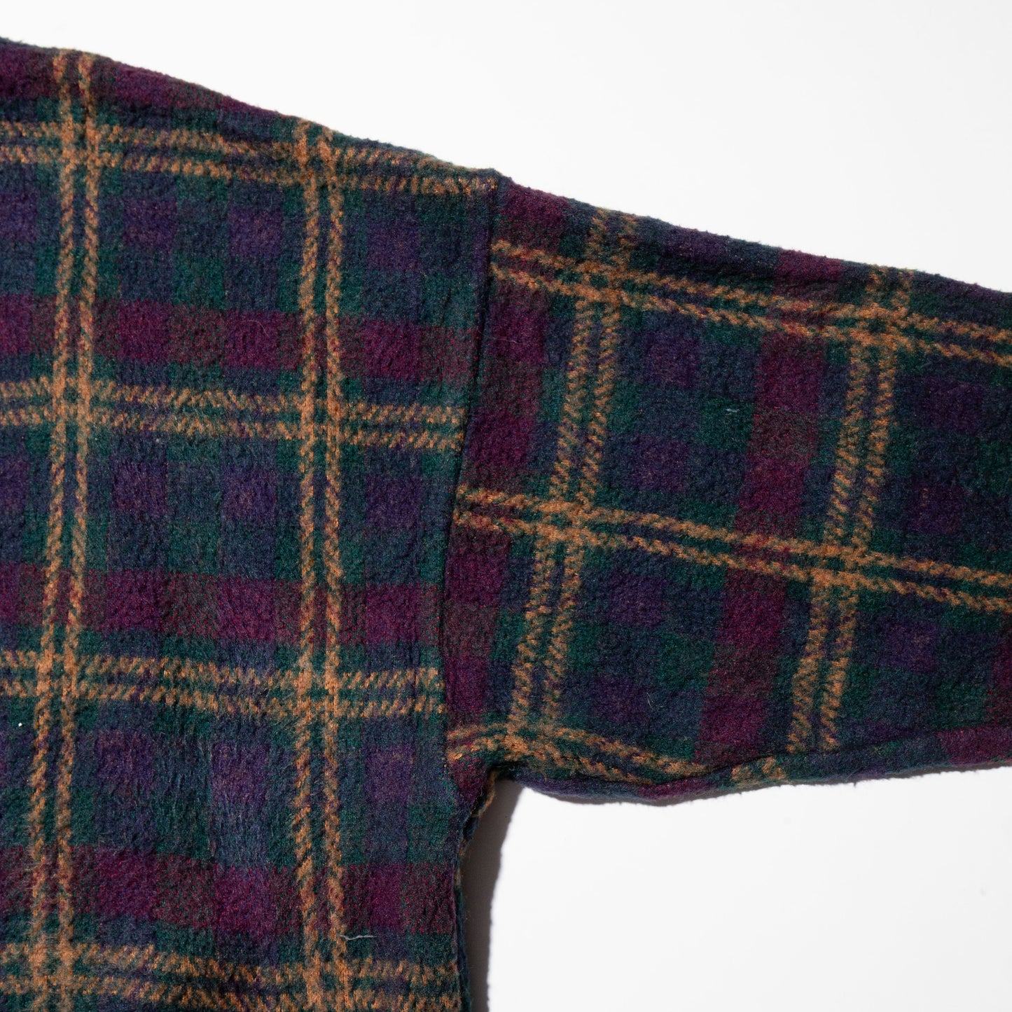 vintage check fleece half zip hoodie