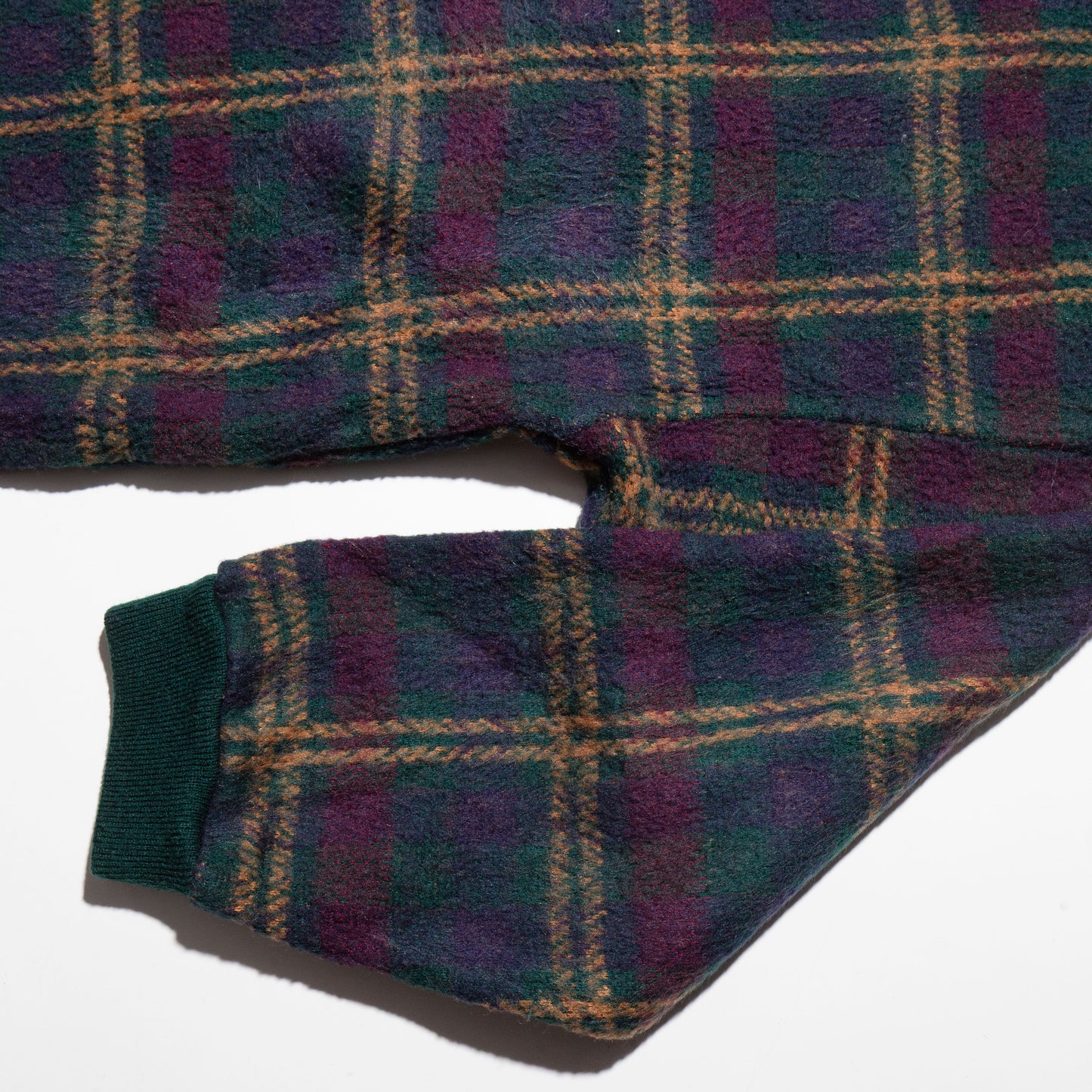 vintage check fleece half zip hoodie