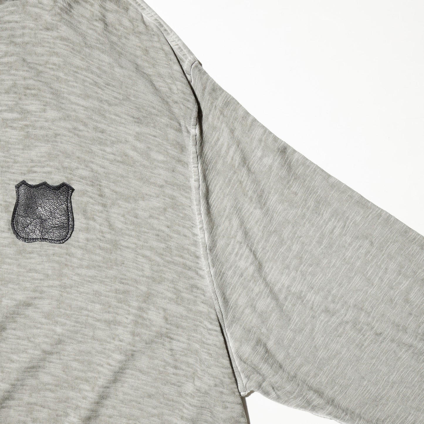 vintage emblem hooded cut sew