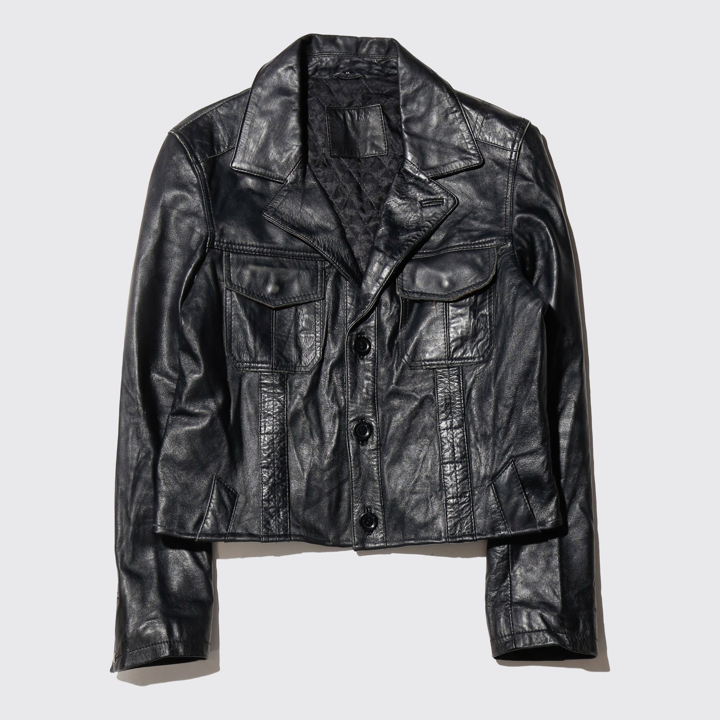 vintage leather trucker jacket