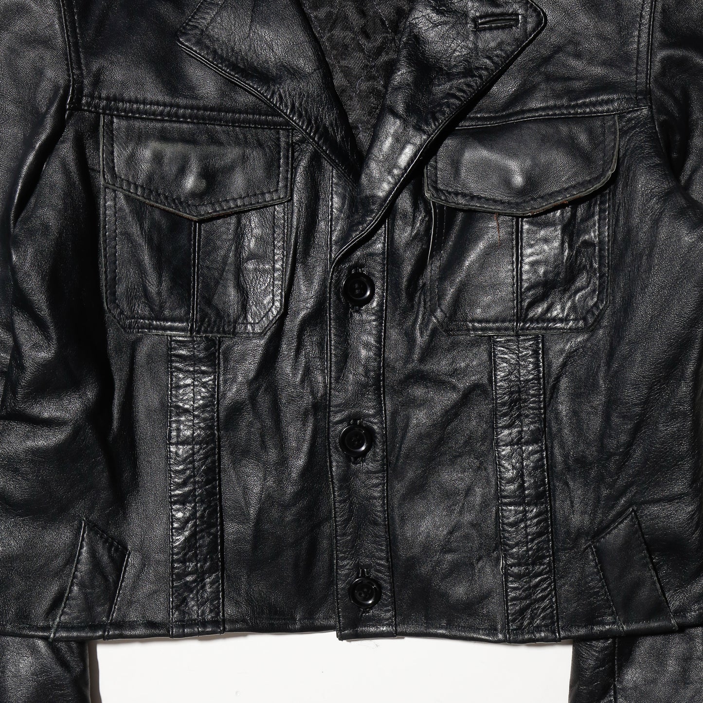vintage leather trucker jacket