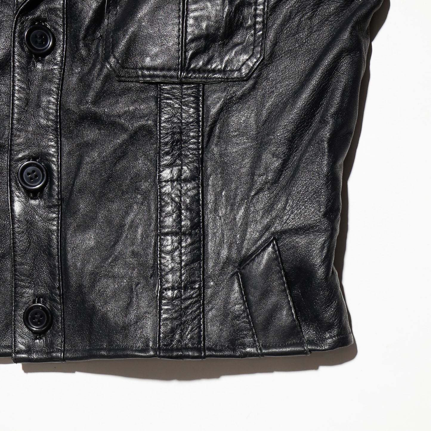 vintage leather trucker jacket