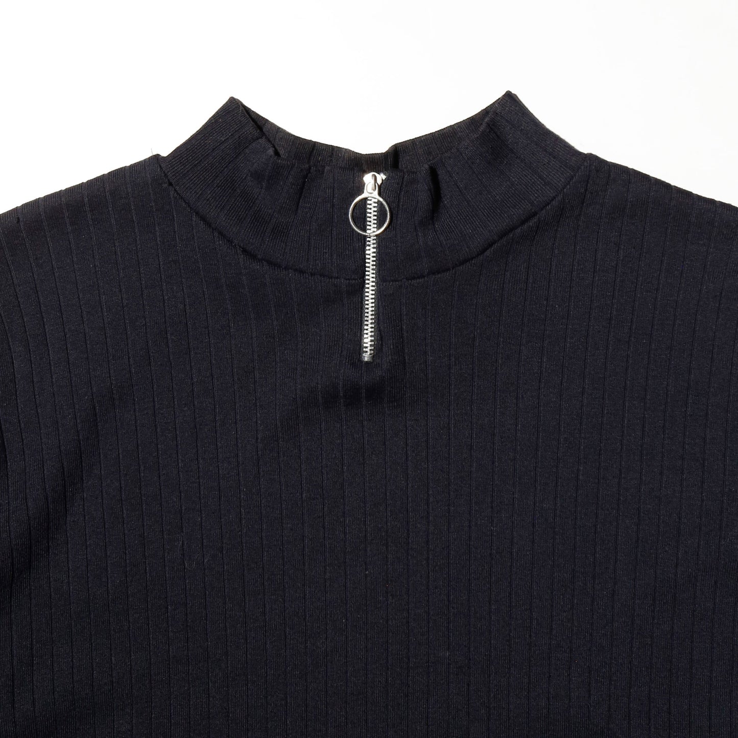 vintage half zip textured h/s