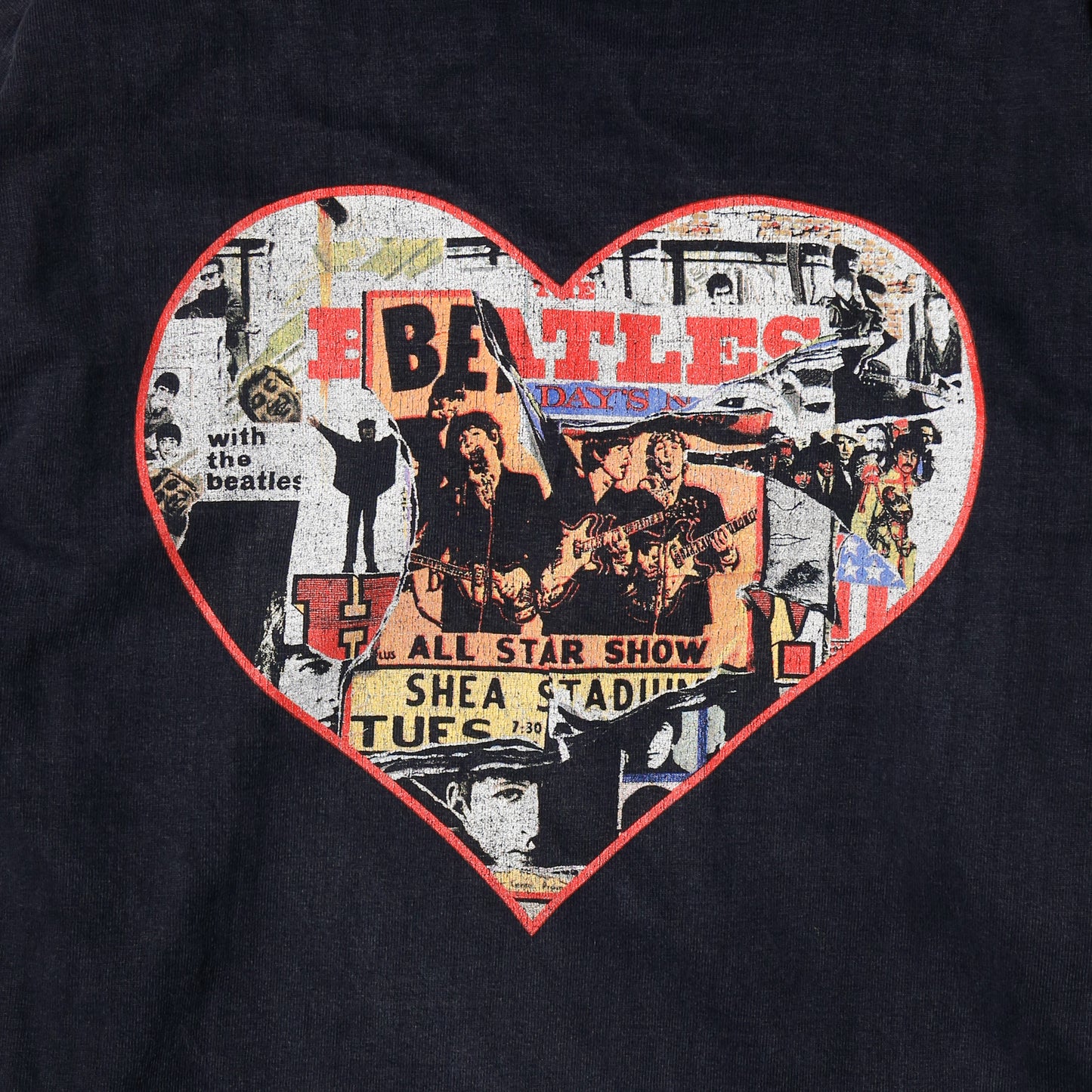 vintage 90's Beatles heart l/s t-shirt *heavy oz