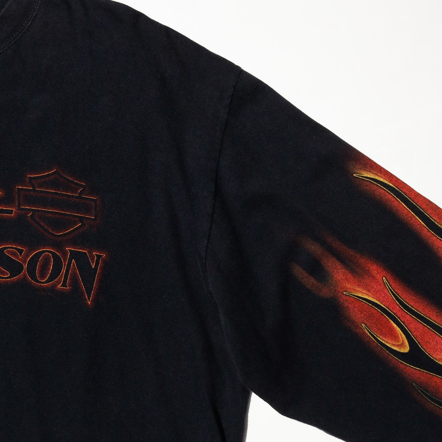 vintage 00's harley-davidson flame sleeve l/s