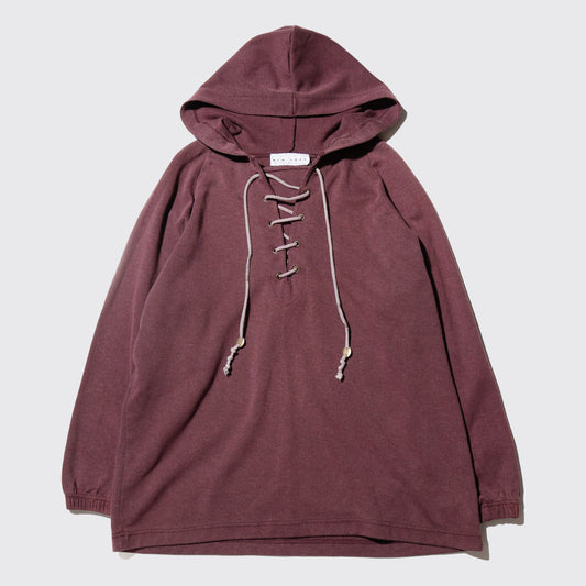 vintage lace up hoodie