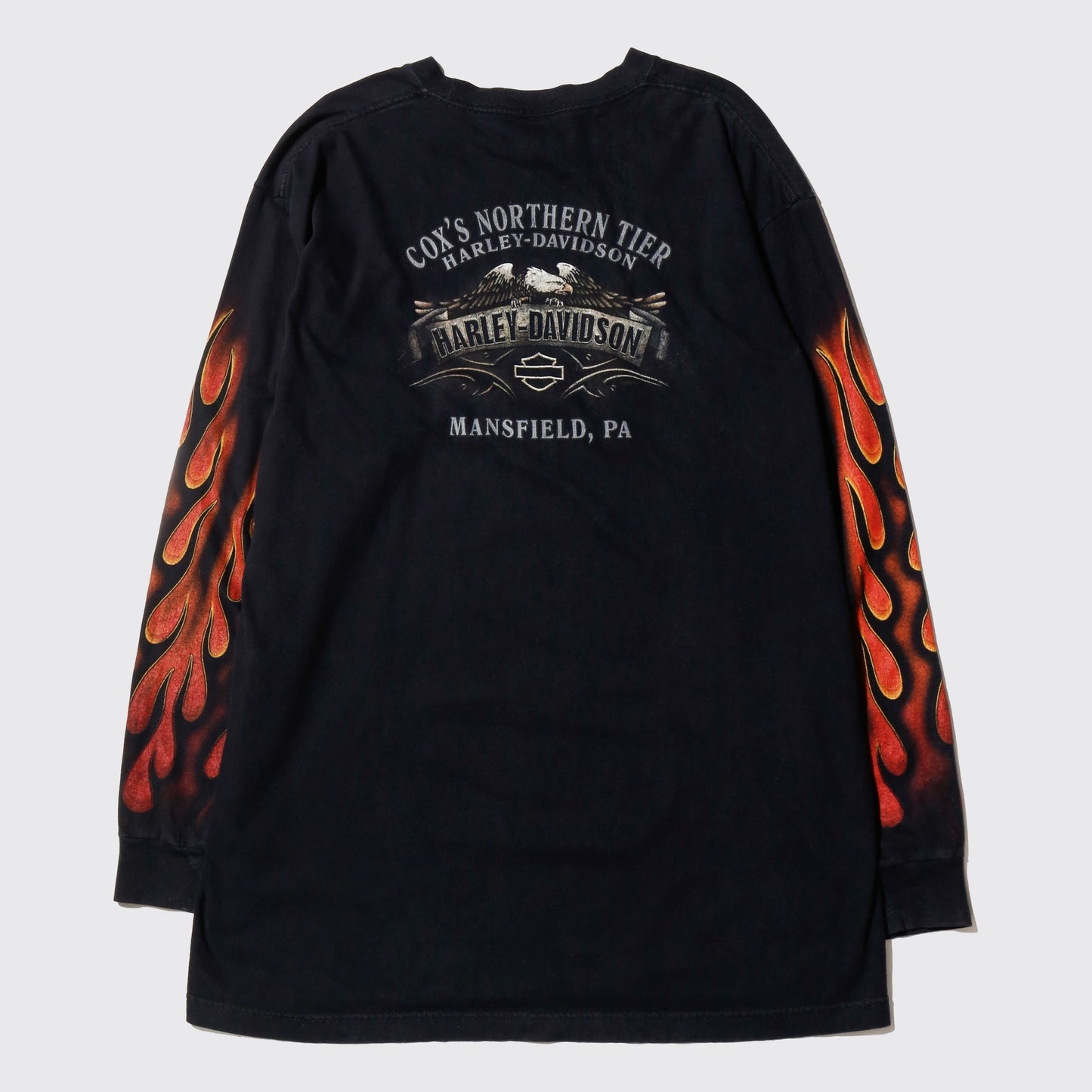 vintage 00's harley-davidson flame sleeve l/s