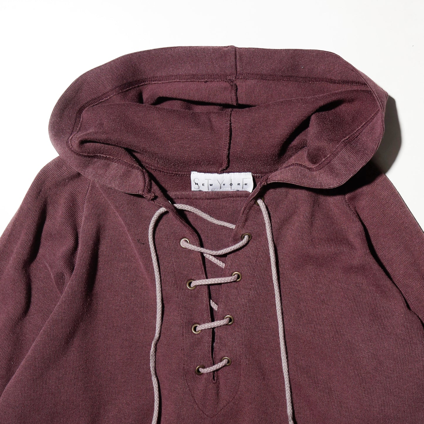 vintage lace up hoodie