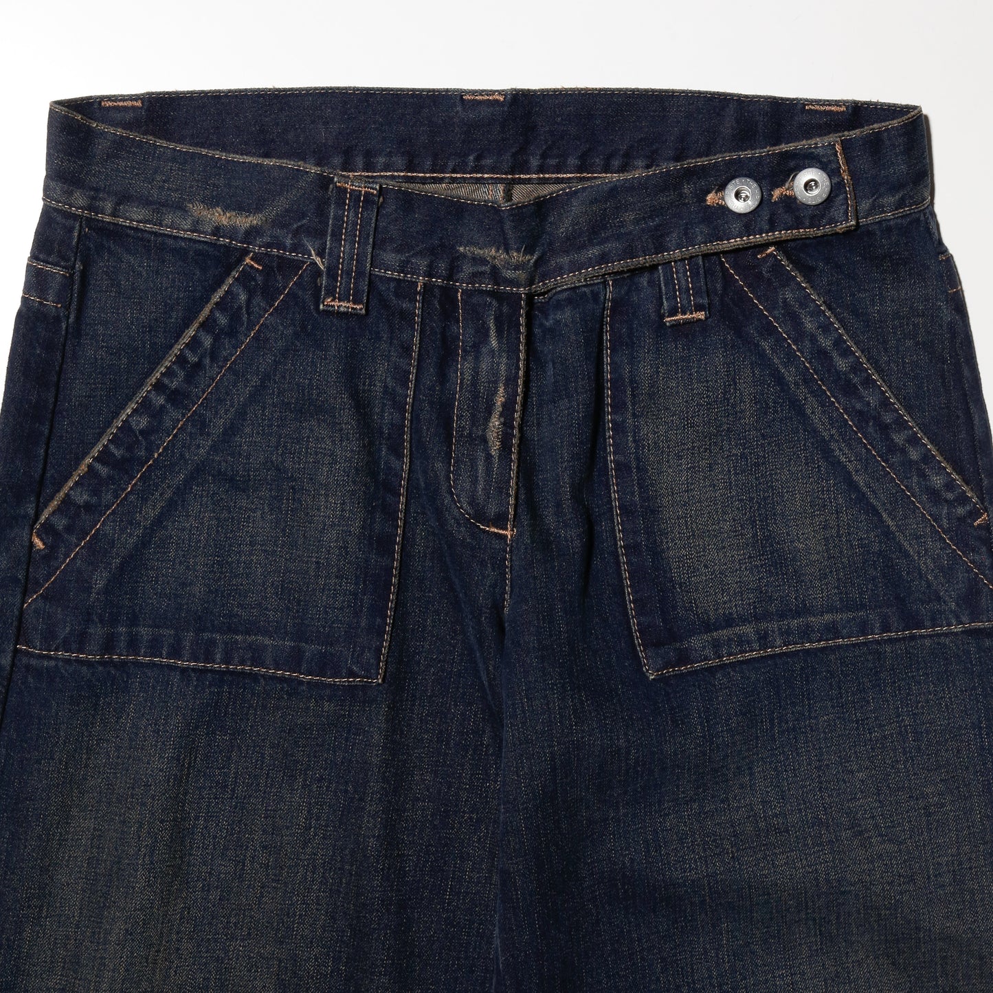 vintage low rise faded wide jeans