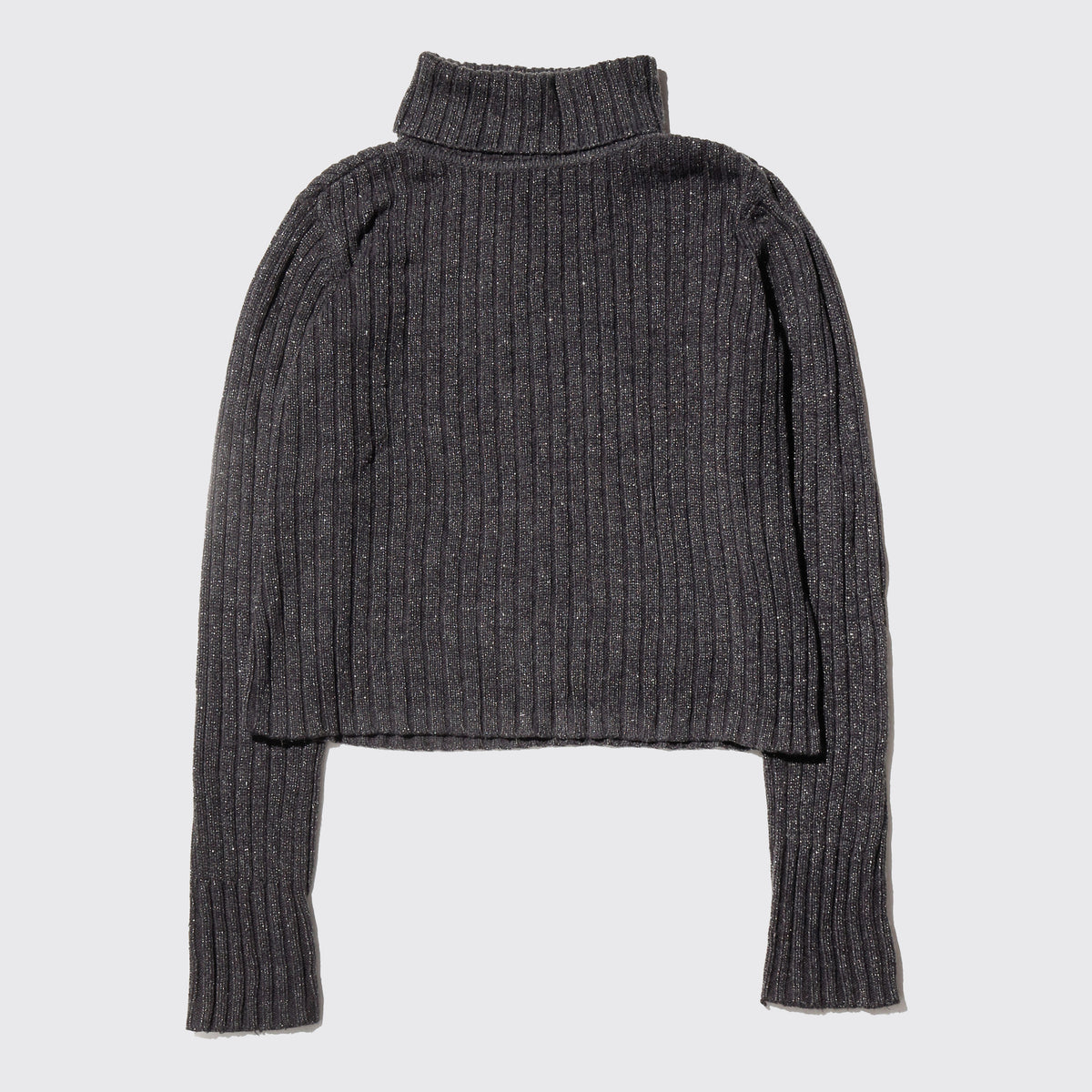 vintage lame ribbed cropped sweater