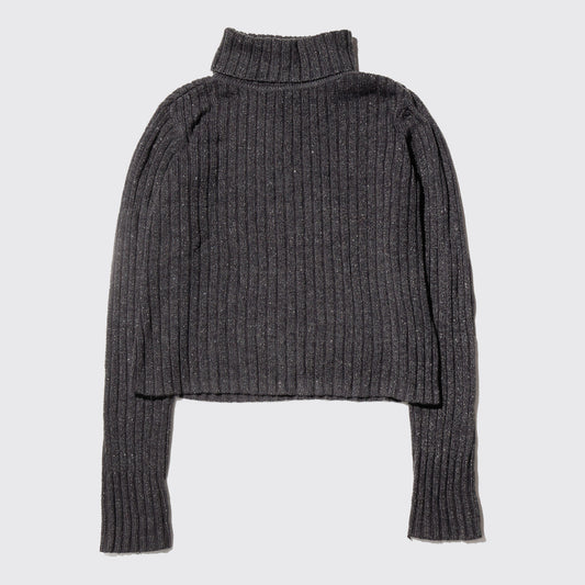 vintage lame ribbed cropped sweater