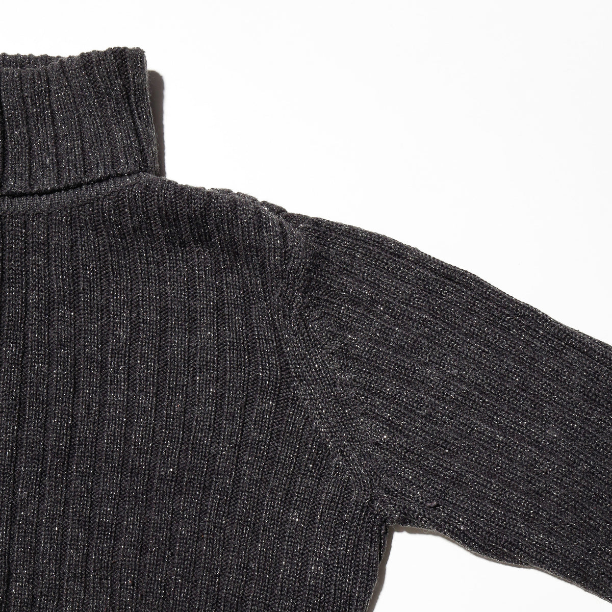 vintage lame ribbed cropped sweater