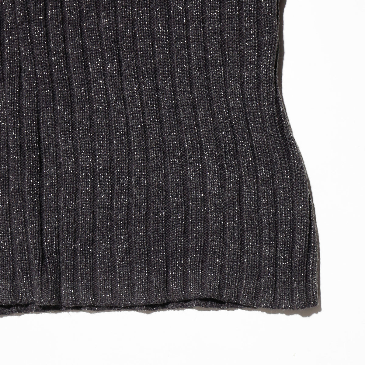 vintage lame ribbed cropped sweater