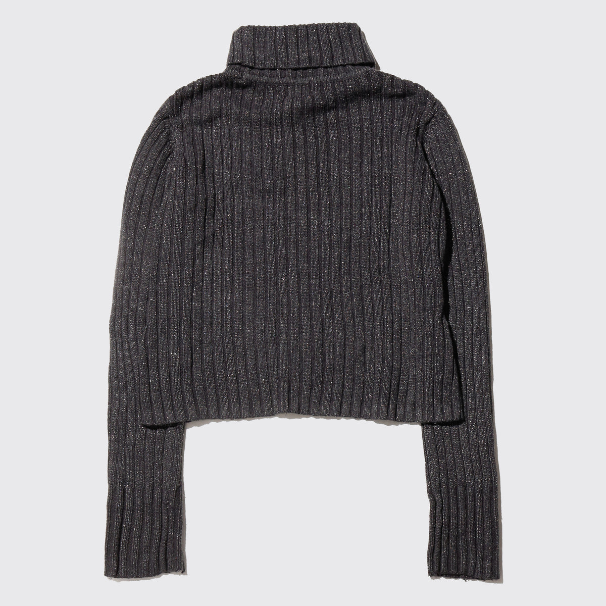 vintage lame ribbed cropped sweater