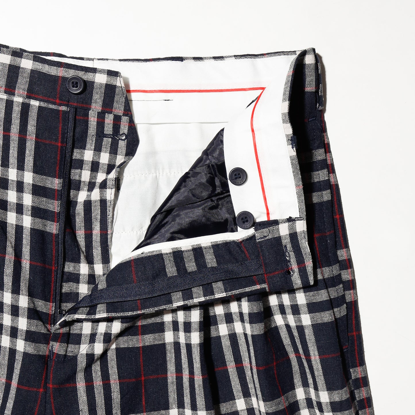 vintage nova check wide linen shorts
