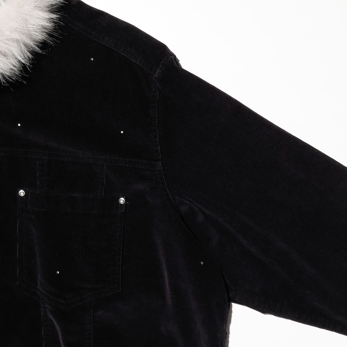 vintage fur collar velvet corduroy trucker jacket