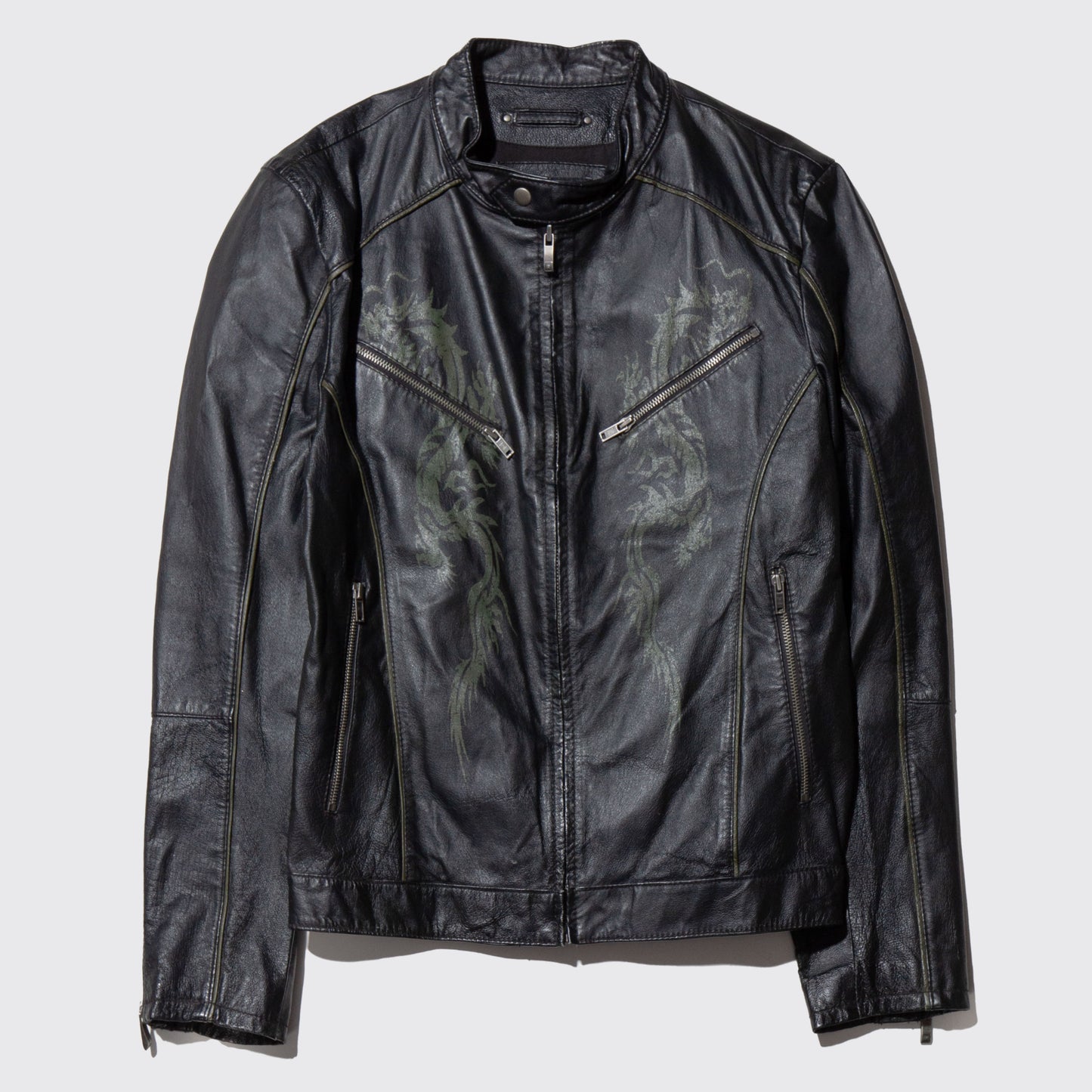 vintage dragon leather riders jacket