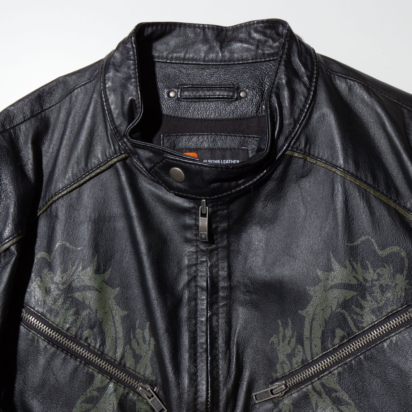 vintage dragon leather riders jacket