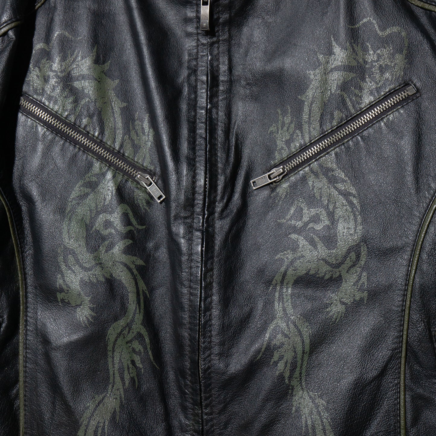 vintage dragon leather riders jacket