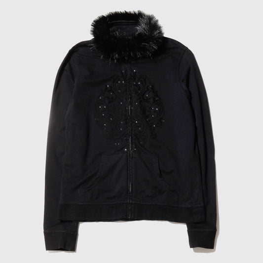 vintage fur collar damask jacket