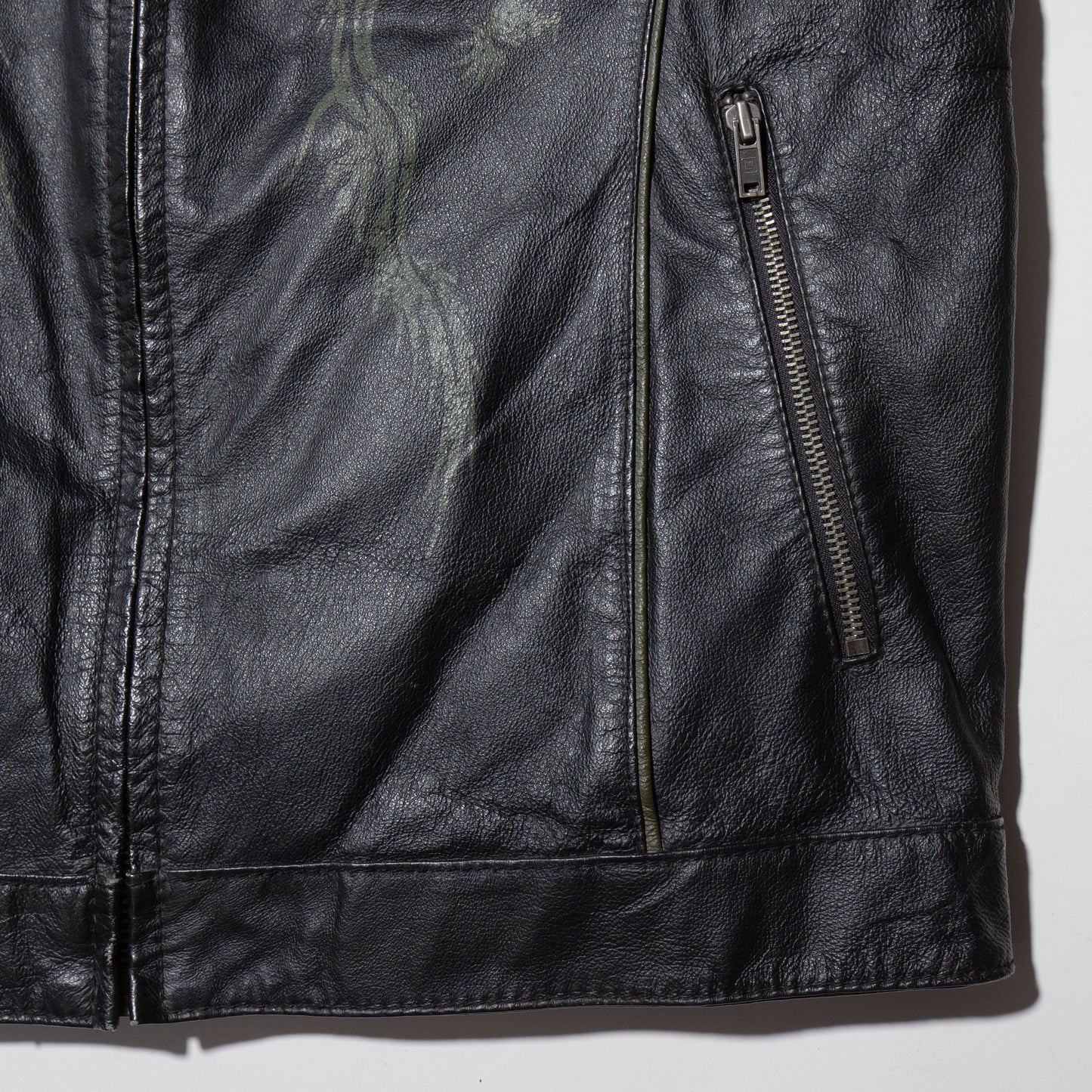 vintage dragon leather riders jacket