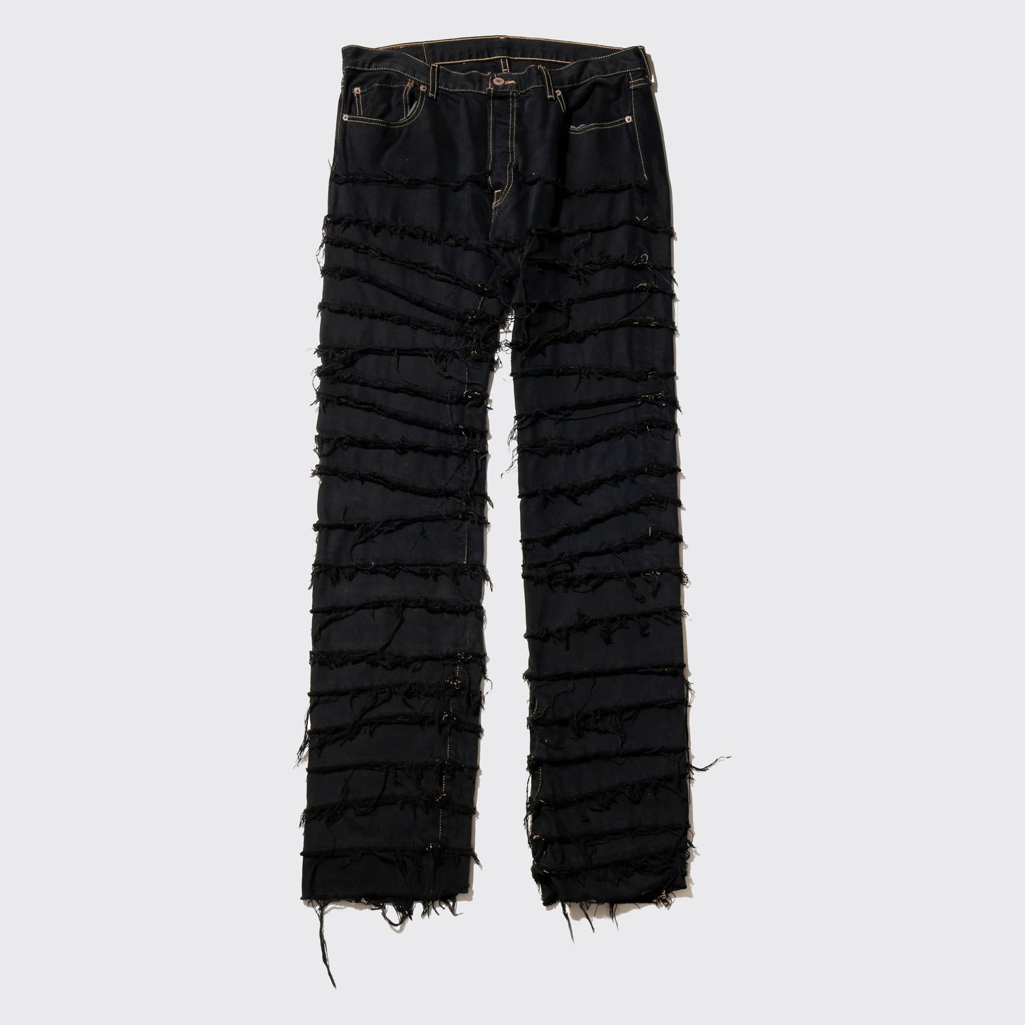 *one-off tsugihagi jeans, model-black finish
