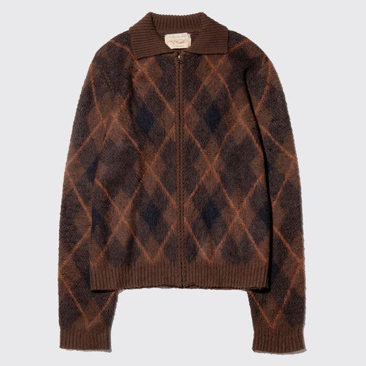 vintage argyle knit jacket