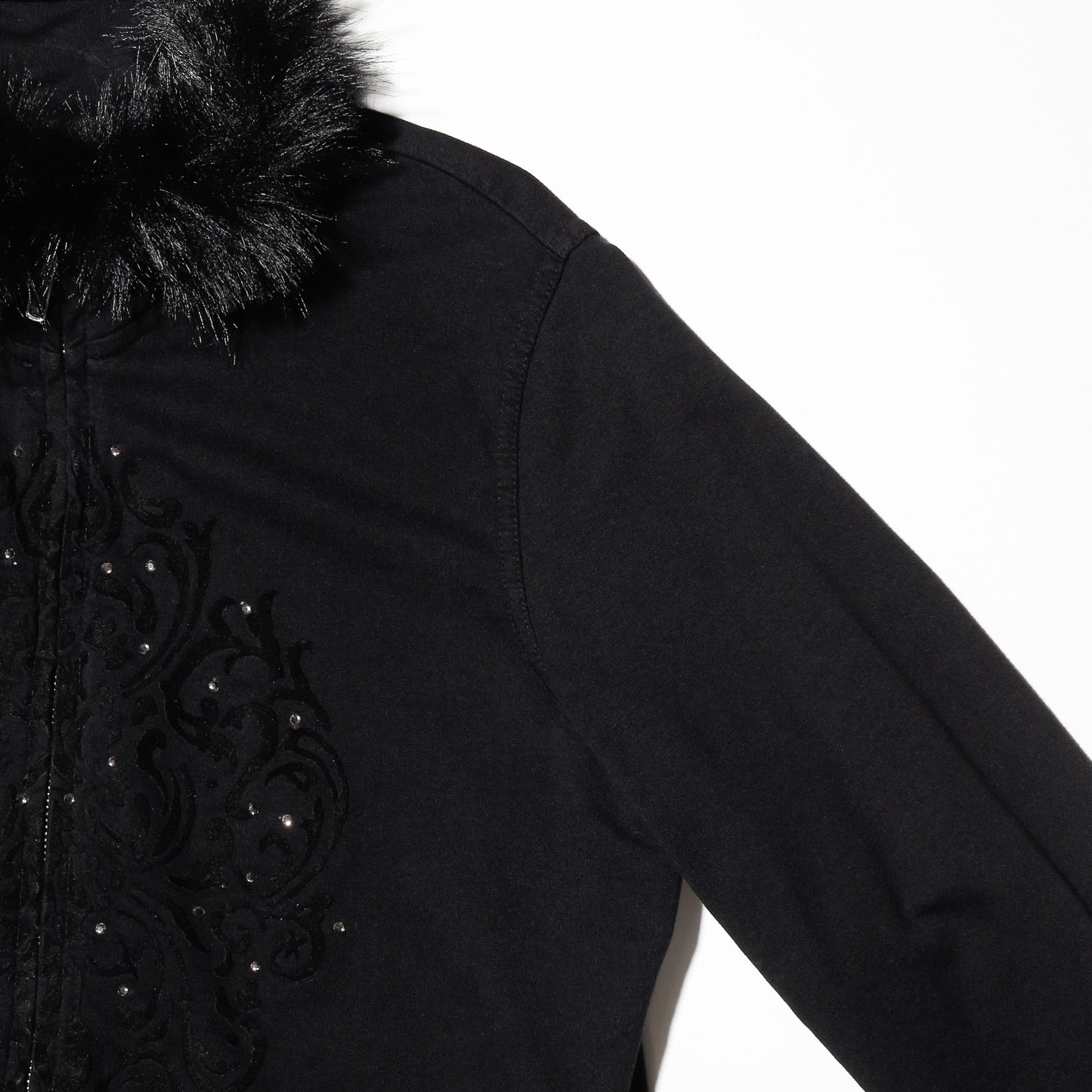 vintage fur collar damask jacket